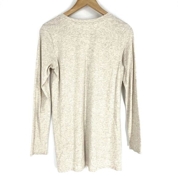 Soft Surroundings Tee Size XS Womens Oatmeal T Shirt Stretch Knit Crew Neck - Picture 4 of 6